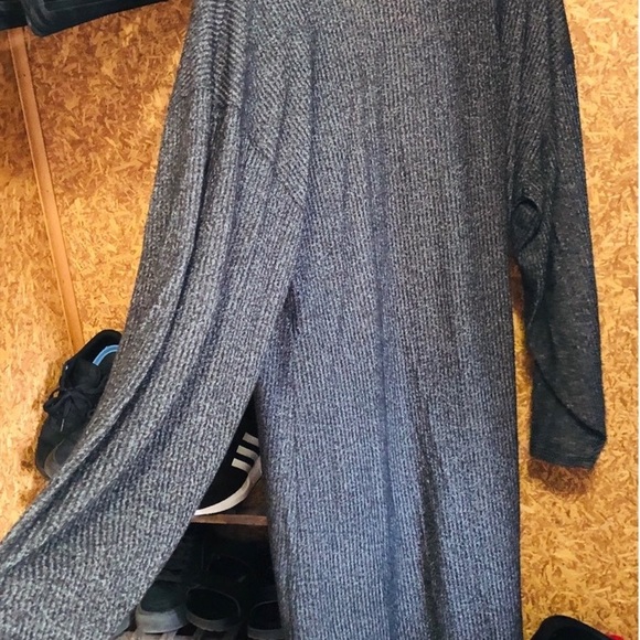 🆕O/S JOAH BROWN ETOILE SALT & PEPPER OVERSIZED CARDIGAN RIBBED BLACK & WHITE - Picture 7 of 16